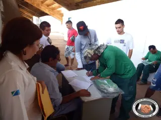 Reunião com os reeducandos e entrega de uniforme